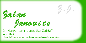 zalan janovits business card